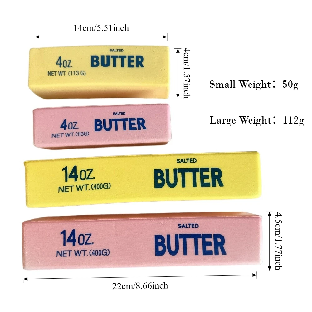 8.66in Jumbo Squishy Butter Stick Squeeze Toys Soft Slow Rebound Chees Stick Funny Prank  Fidget Toy Stress Anxiety Relief Game