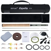 Goture Tenkara-caña de pescar con mosca, Combo de 3,6 m, caña ultraligera de fibra de carbono con línea, cortadora de señuelos, juego de cañas Tenkara portátiles, aparejos