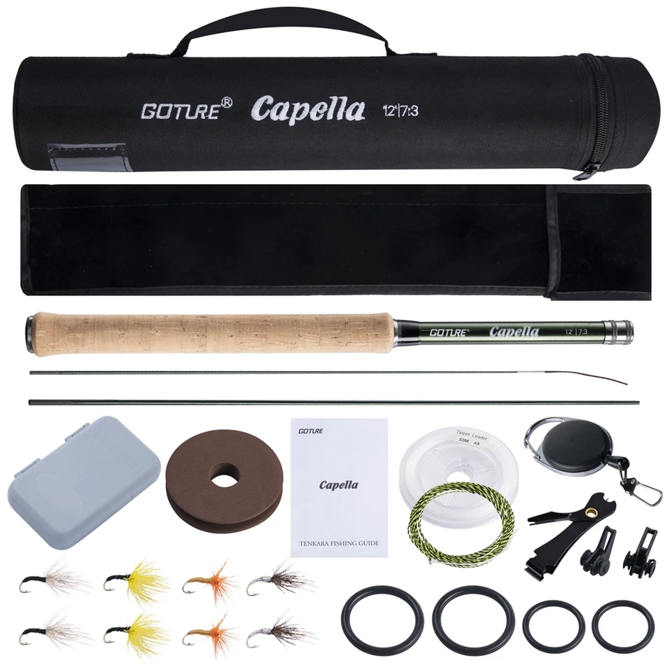 Goture Tenkara Fly Fishing Rod Combo 3.6m Ultralight Carbon Fiber