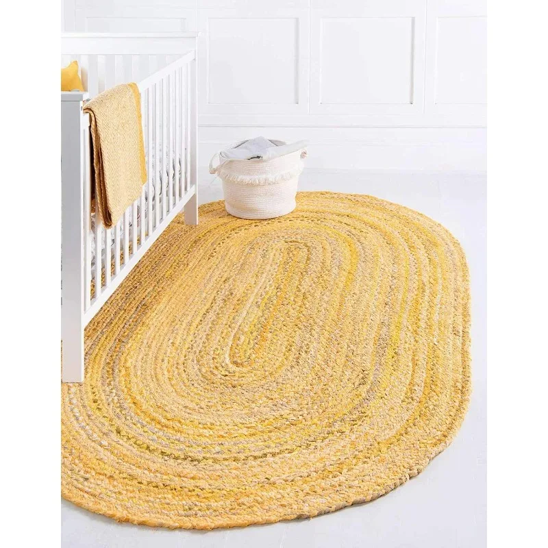 

Rug 100% Natural Cotton Braided Oval Rug Reversible Modern Outdoor Area Rugs