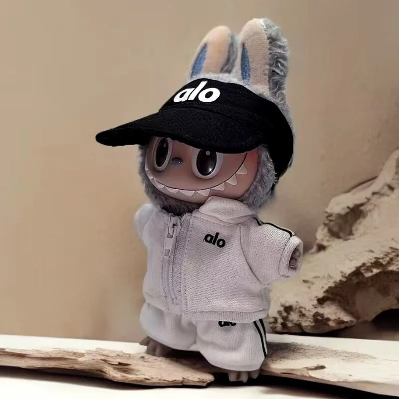 라부부 인형 LA 의류 세트 모자 17cm 옷 신발 인형 DIY 액세서리 훈련 앉기 파티 게임 장난감 선물용 새 코듀로이