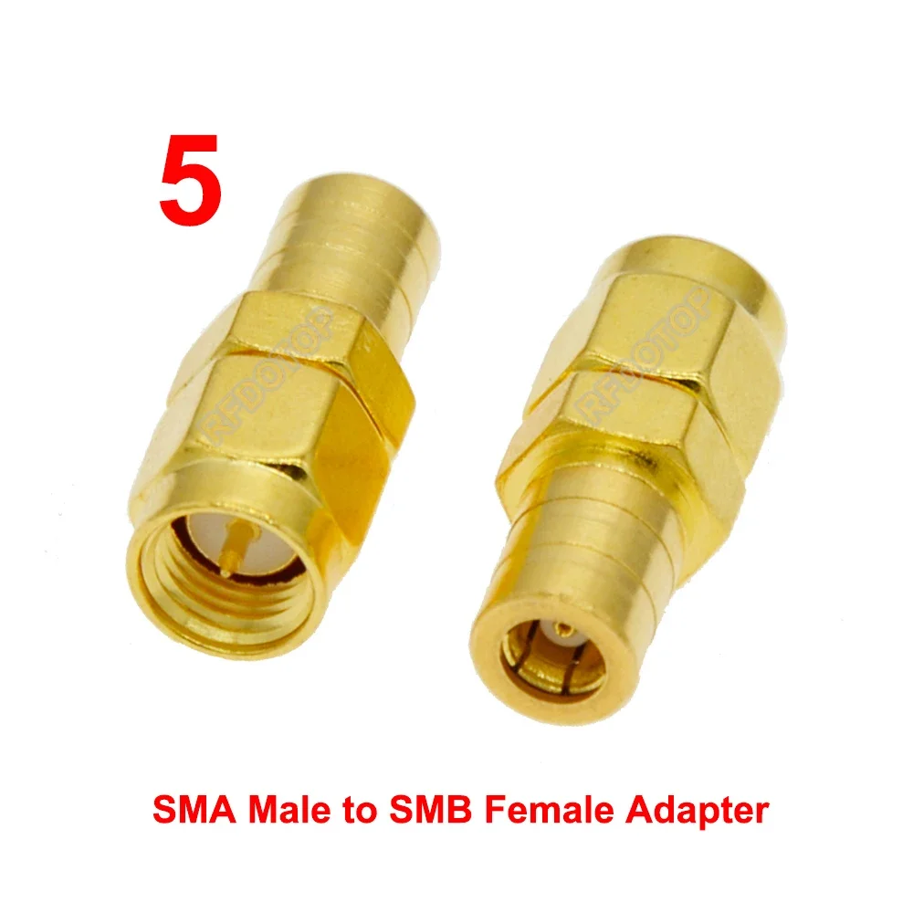 5PCS SMB to SMA/SMB/Q9 BNC/F/MCX Male/Female RF Connector Wifi Antenna Convertor SMB Male Female RF Coax Adapter Gold Plated
