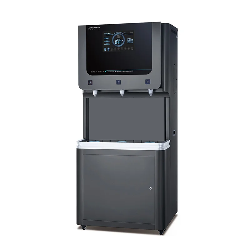 5-Level Reverse Osmosis System, Stainless Steel, Commercial Cold Hot Water Dispenser, Electric, Vertical, for Hotel Outdoor Use