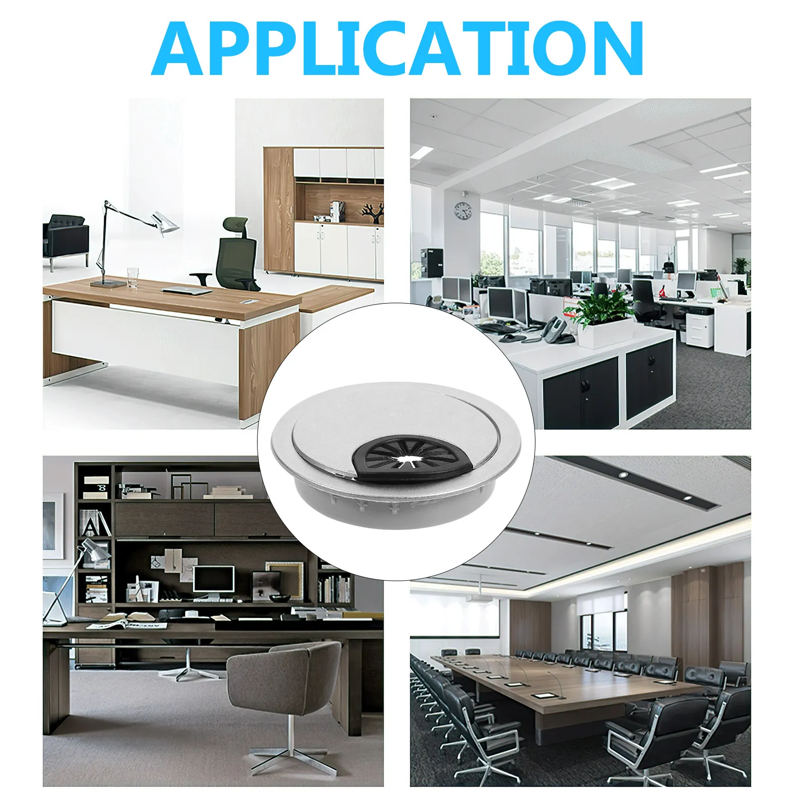20Pcs Wire Hole Cover Desk Grommets Round Plastic Cable Hole Plugs Desktop Cord Organizer Wire Management Covers