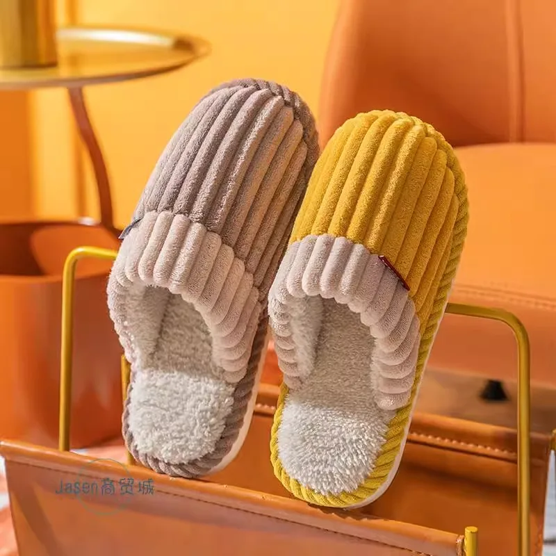 

Новинка 2023 года, хлопковые тапочки для женщин, зимние домашние нескользящие домашние зимние теплые плюшевые тапочки для пар, мужские
