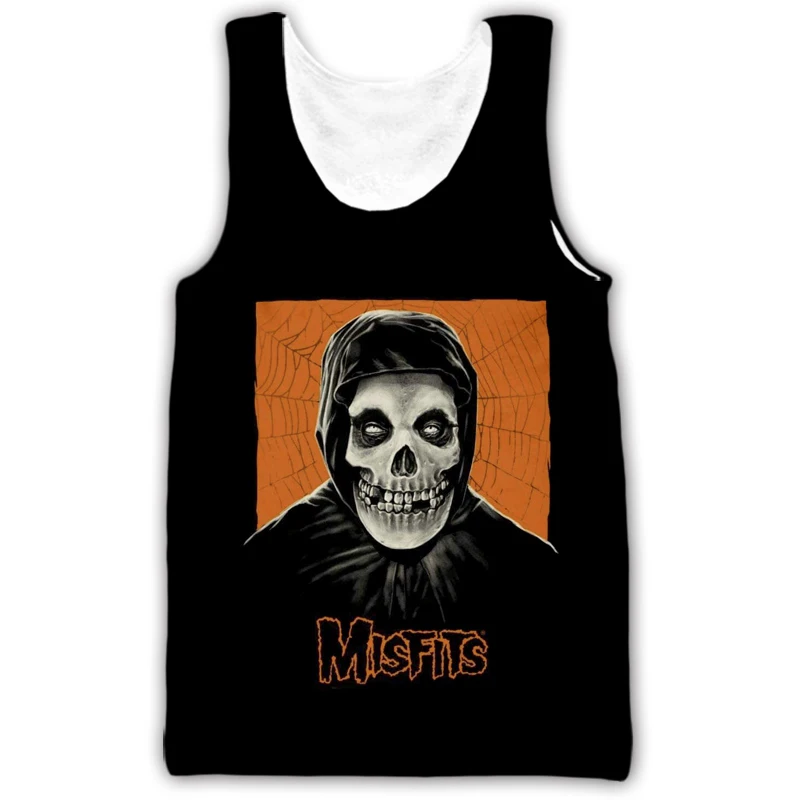 3D Print Misfits Design Mens Womens Printed Casual Vest Tops Fashion Sleeveless Vest Shirt Loose Sporting Tank Top