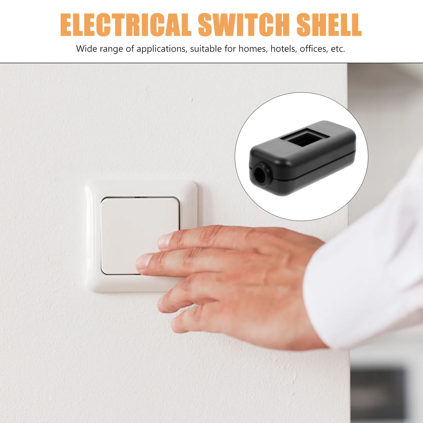 2Pcs Waterproof Switch Shell ABS Flame Retardant Iron Rubber Inline Electrical on Off Case for Lamp Repair Home Office Hotel Use