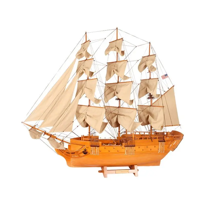 

Wooden handicraft sailboat model living room ornament business gift