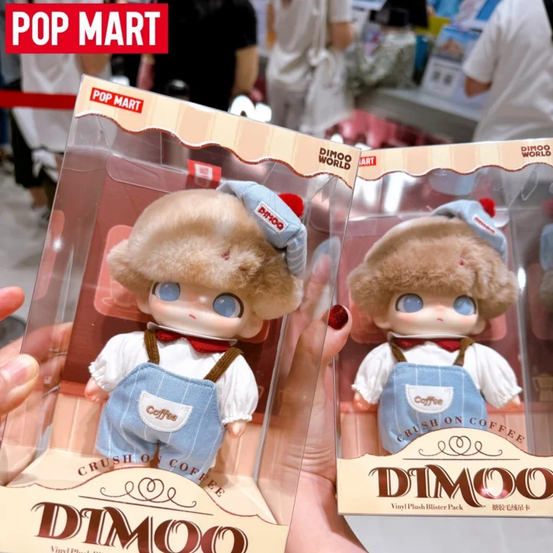 

Подлинная POP MART DIMOO Little Elephant Crush On Coffee Series, виниловая кукла, подвесные карты, брелки, тайская игрушка ограниченного выпуска
