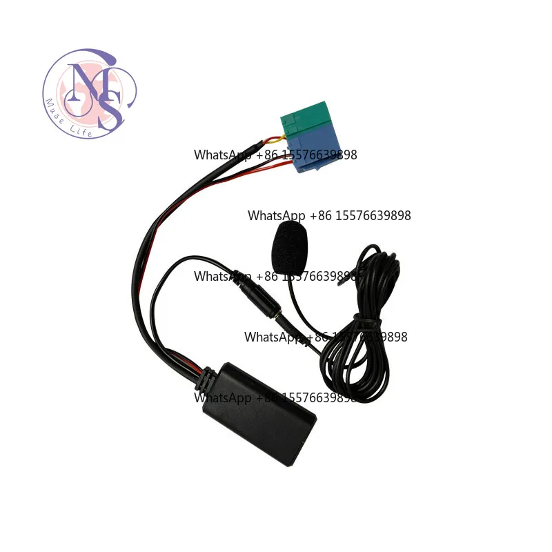 Bluetooth Audio Adapter for Renault, DC12V 6Pin, Car Stereo AUX-IN Cable