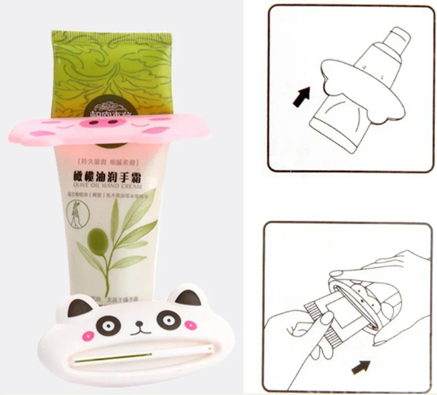 2PCS Cartoon Animal Toothpaste Squeezers Multipurpose Extruder Lazy Cosmetics Facial Cleanser Manual Toothpaste Extruder