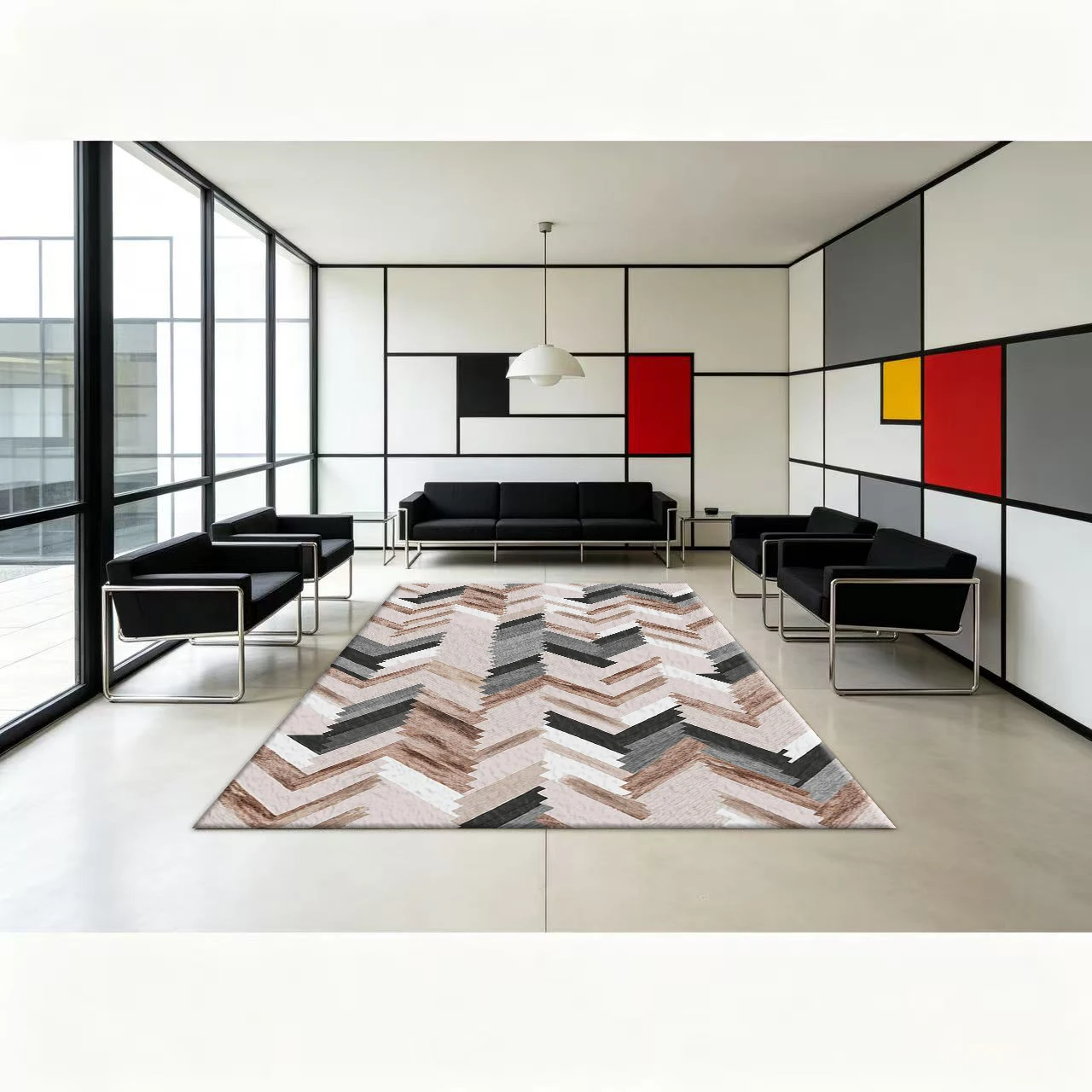 Herringbone Wood Grain Style Carpet Flooring Modern Home Interior Decoration Carpet