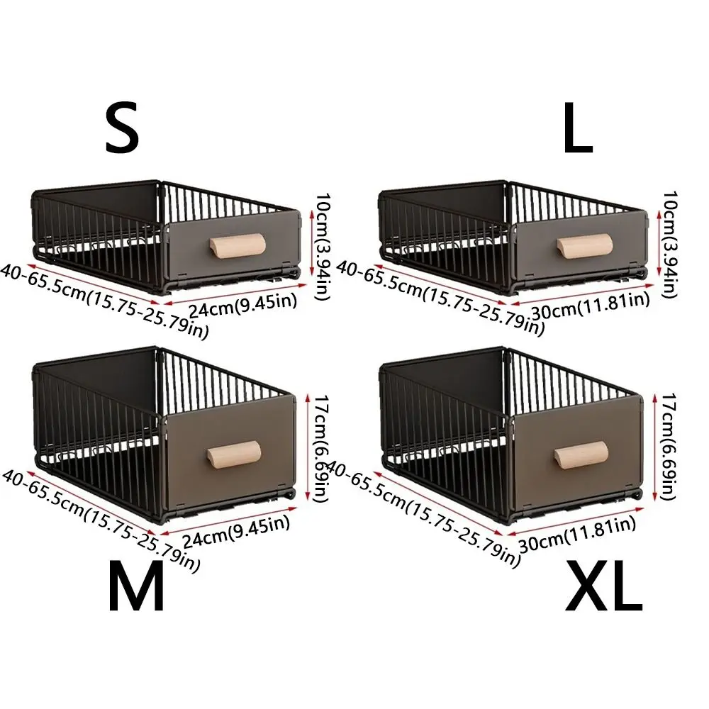 رف تخزين تلسكوبي قابل للطي مقاوم للتآكل، درج سحب معدني متعدد الوظائف، رف منزلق غير مثقوب