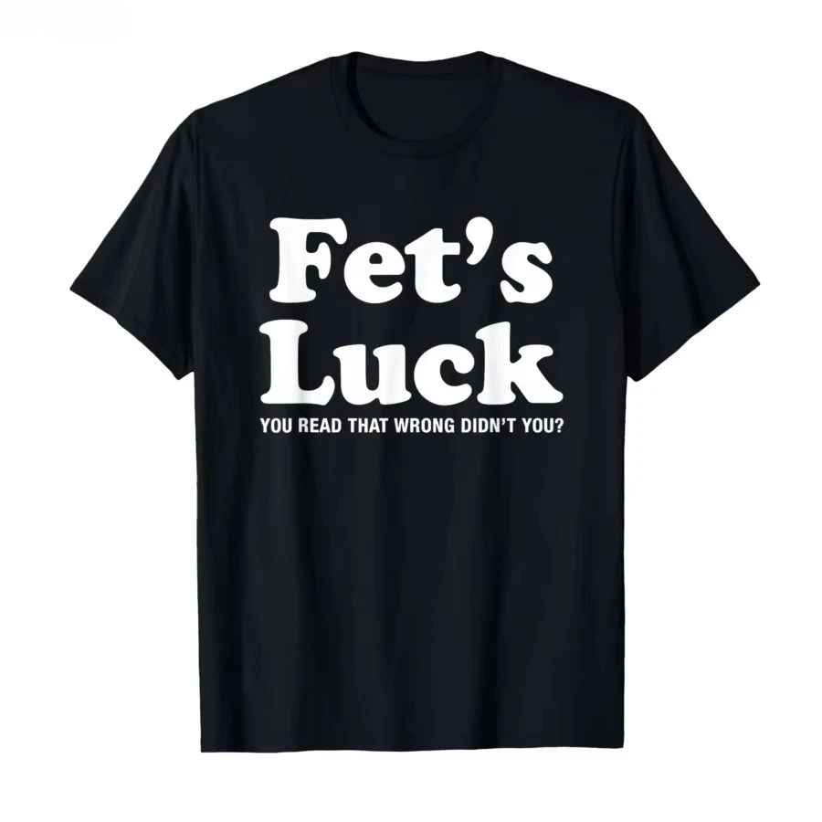 Fets Luck Graphic Tee Unisex Casual Loose Fit Summer Short Sleeve Daily Outdoor Sports Streetwear Fashion Tops