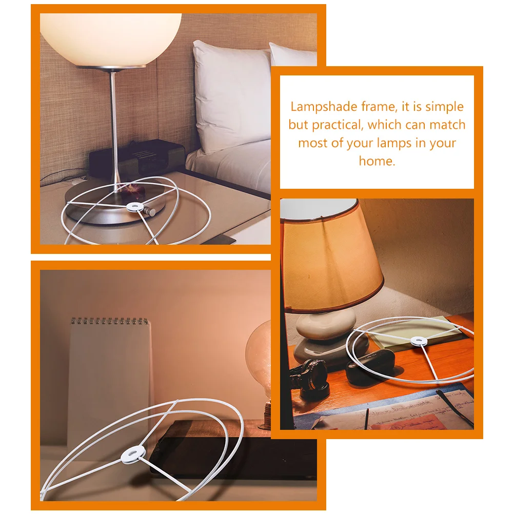 

2Sets Stable Iron Lampshade Frame Rings DIY Lamp Shade Holder Rings for Ceiling Pendant Table Light Accessories