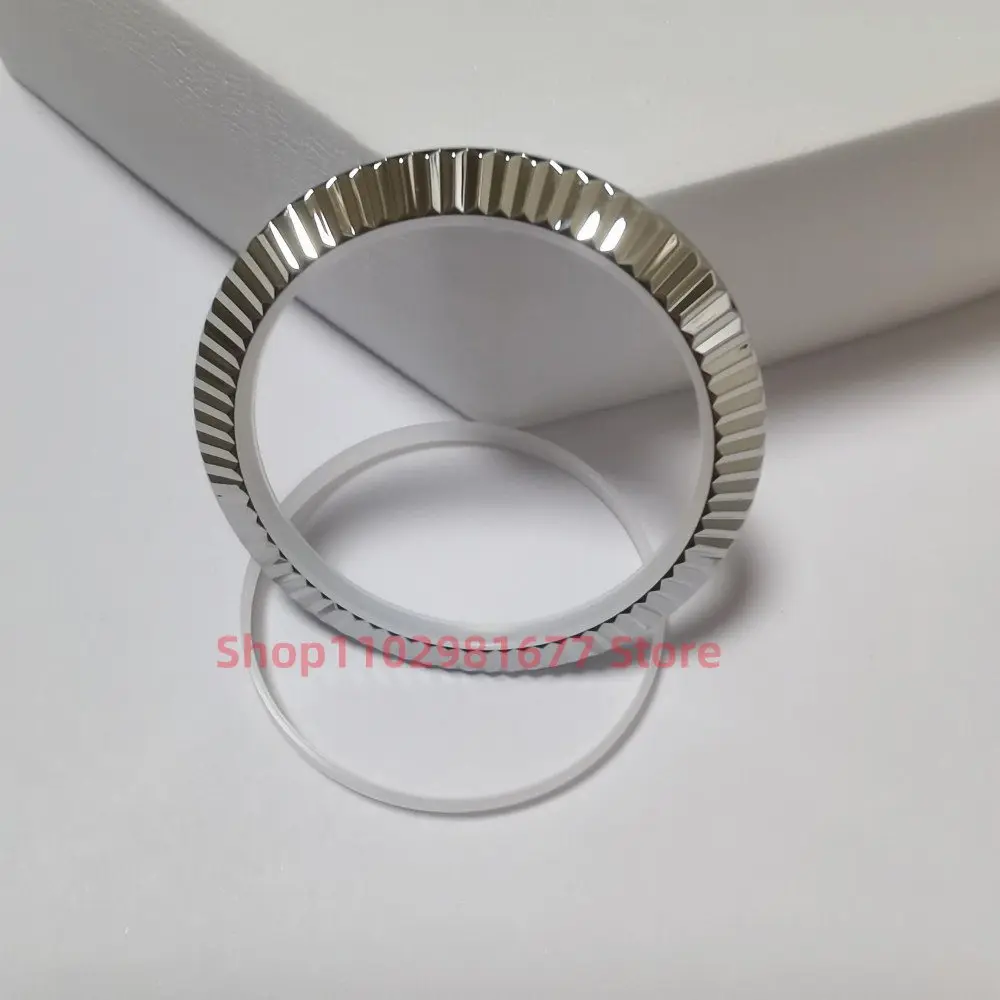 Watch Parts 40mm Gold Silver Stainless Steel Slope Fluted Bezel Pad Ring for RLX 41mm Case Date Just 126333 126334  Watch