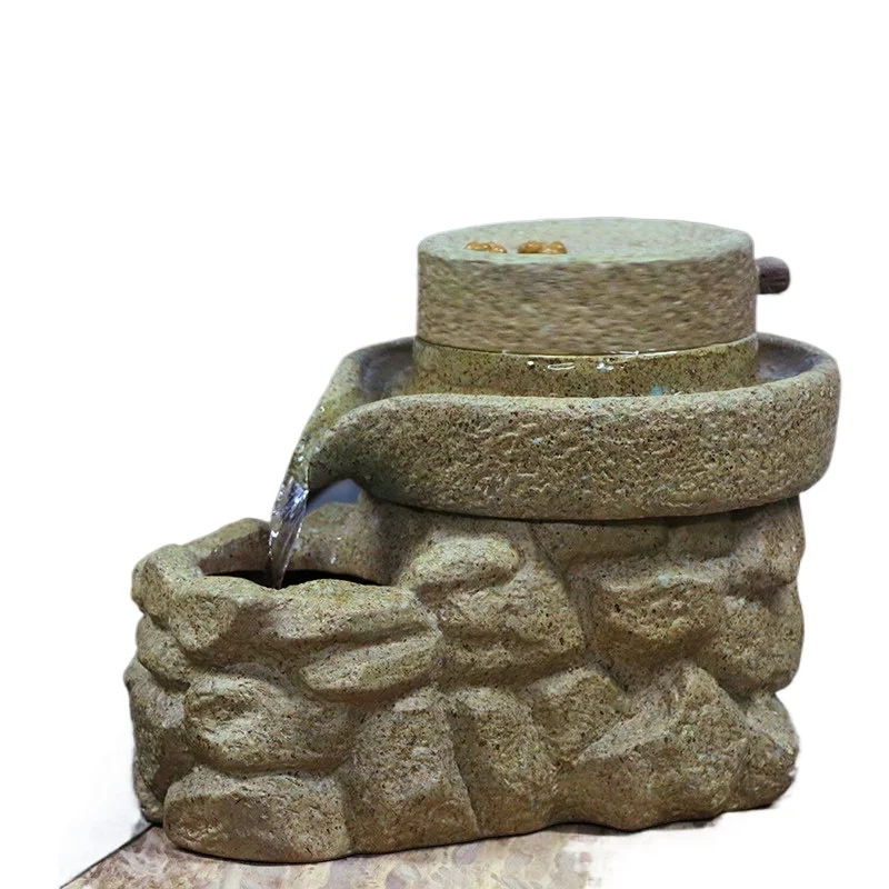 CX Fortune-Attracting Feng Shui Wheel Stone Luck Housewarming New Home TV Cabinet Desktop Ornament