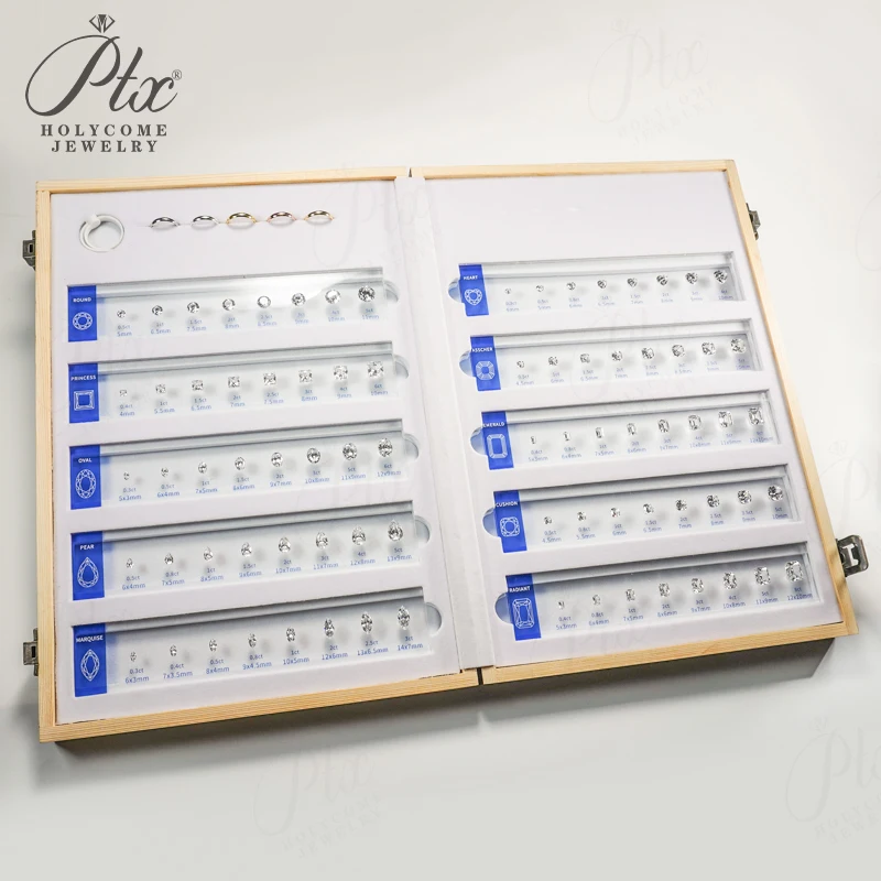 Comparison Ring Sizer Tester 5A CZ Moissanite Diamond Jewerly Dealer Tools Set Tools Size Shape Reference Top Quality Wholesale