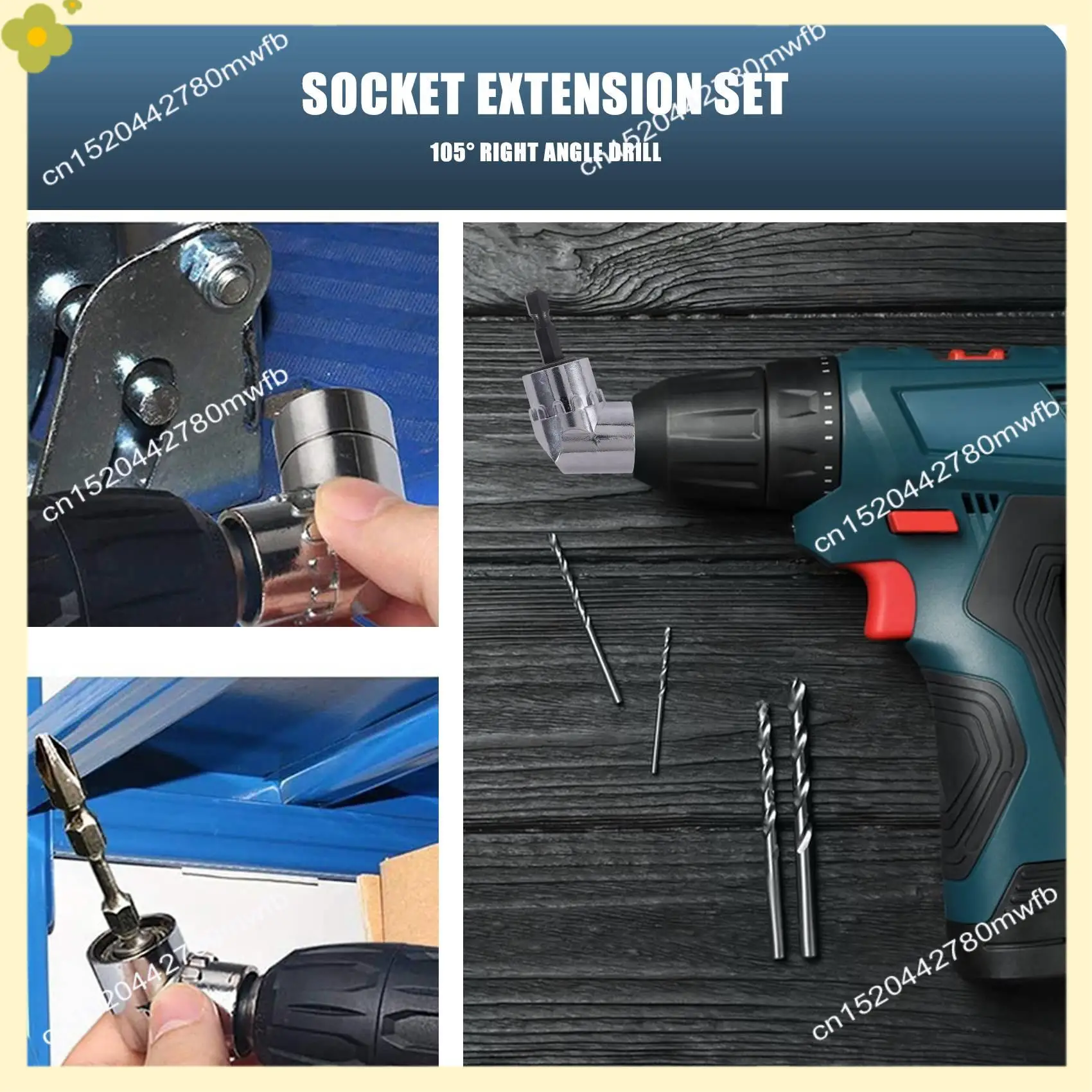 LDHL Flexible Drill Extension Hex Shank Drill Nut Driver Bit Set, 3Pcs Universal Socket Adapter Set, Screwdriver Bit Set