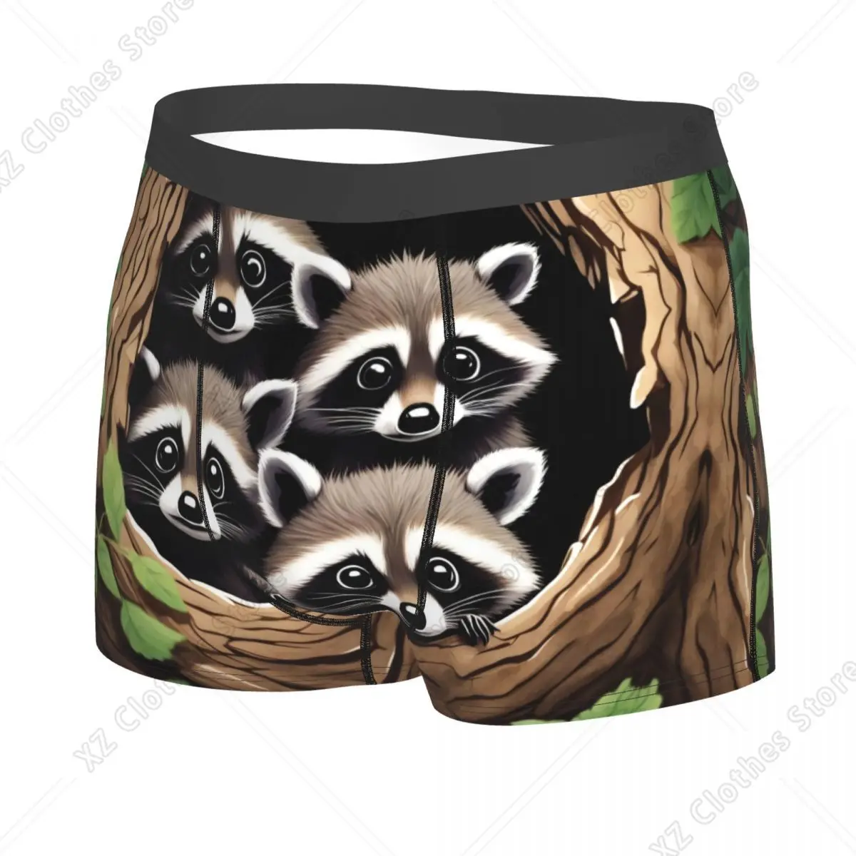 Custom Funny Raccoon Boxer Shorts For Homme 3D Print Underwear Panties Briefs Breathable Underpants