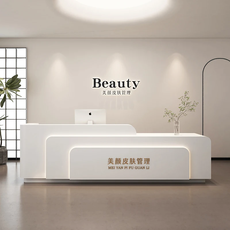 Standing Reception White Desk Parental Register Premium Executive Beauty Desk Modern Luxury Rezeption Desk Beauty Bar Furniture