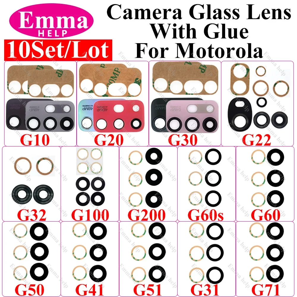 10 teile/los Schwarz Hinten Kamera Glas für Motorola G04 G14 G24 G34 G54 G84 G32 G42 G52 G62 G13 G53 G23 G73 rand 20 30 Pro + Kleber – Detail 4