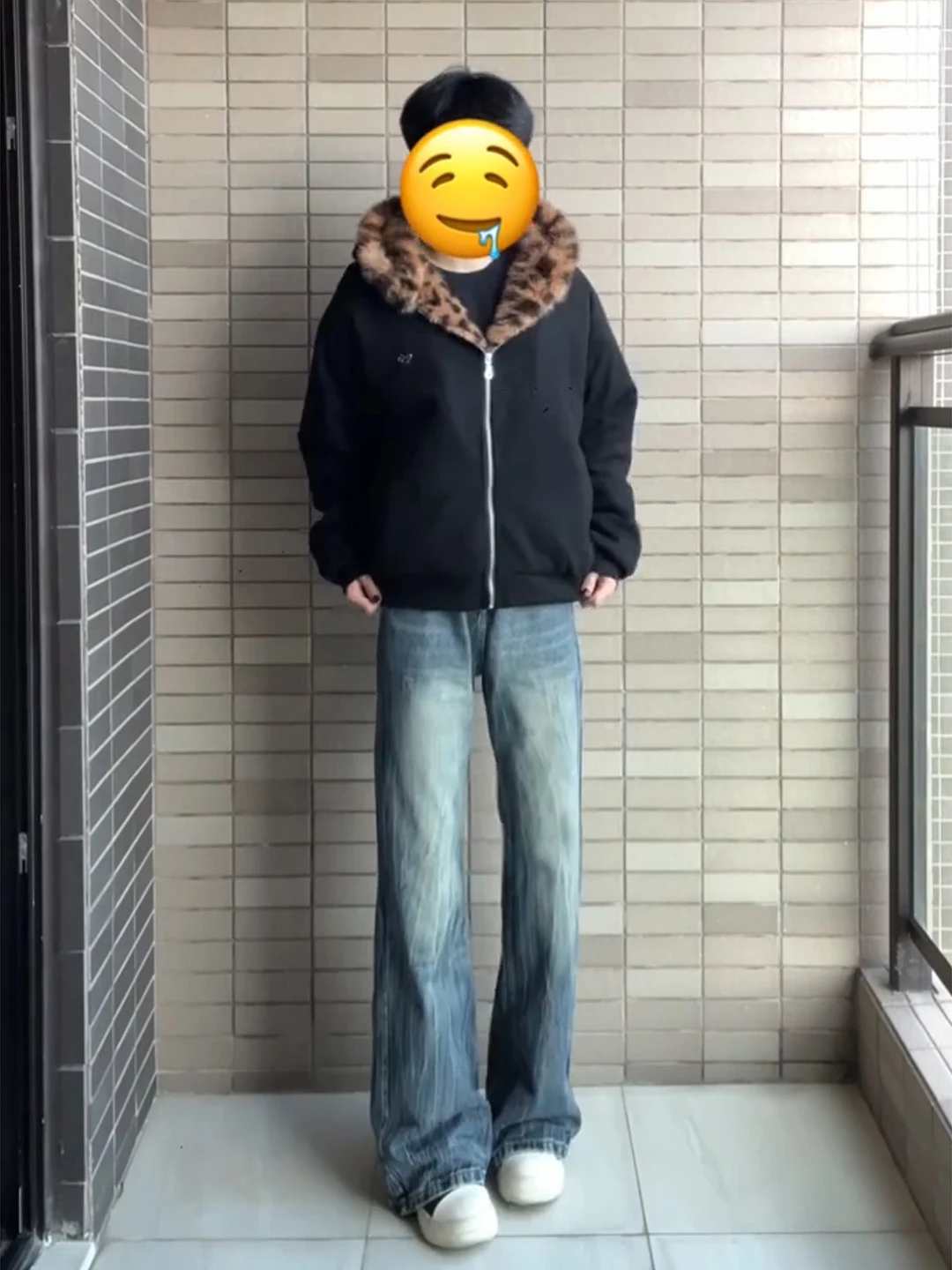 

Cleanfit Mid-Waist Blue Denim Jeans Men Winter Straight Leg Trousers Wear Resistant Bamboo Texture Men's Faion Leg Lengthening