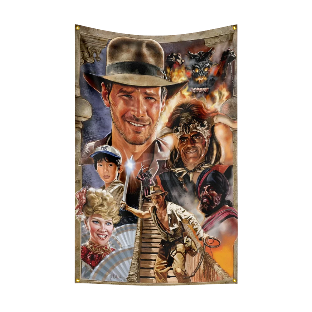 3x5 Ft I-Indiana-Jones Flag Polyester Digital Printing Banner for Garage Wall Art Out Door Decoration With Brass Grommets