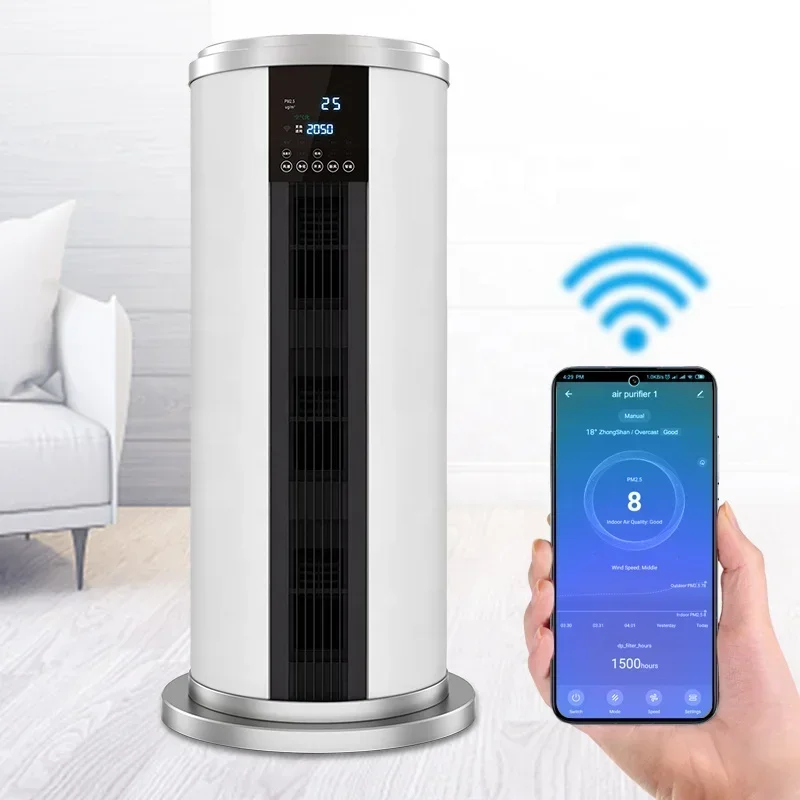 

cylindrical home multi air purifier system with wifi CADR 360m3/h large air purifier air purifier for home large room