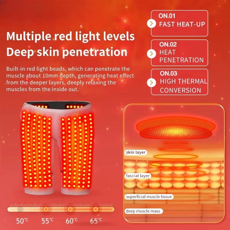 Red Light Heating Hip Protector with Hip Massager  Relieves Hip Pain   Promotes Blood Circulation  Muscle Relaxation