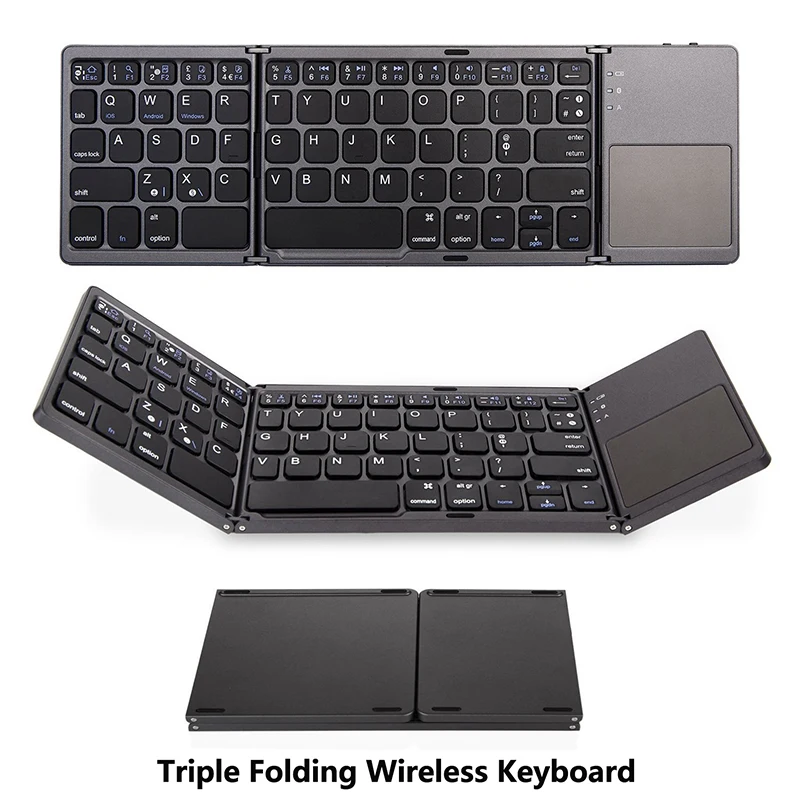 Folding Bluetooth Keyboards With Touchpad For Mac Windows Portable Wireless Keyboard Business Trip Office For IPad Laptop Tablet