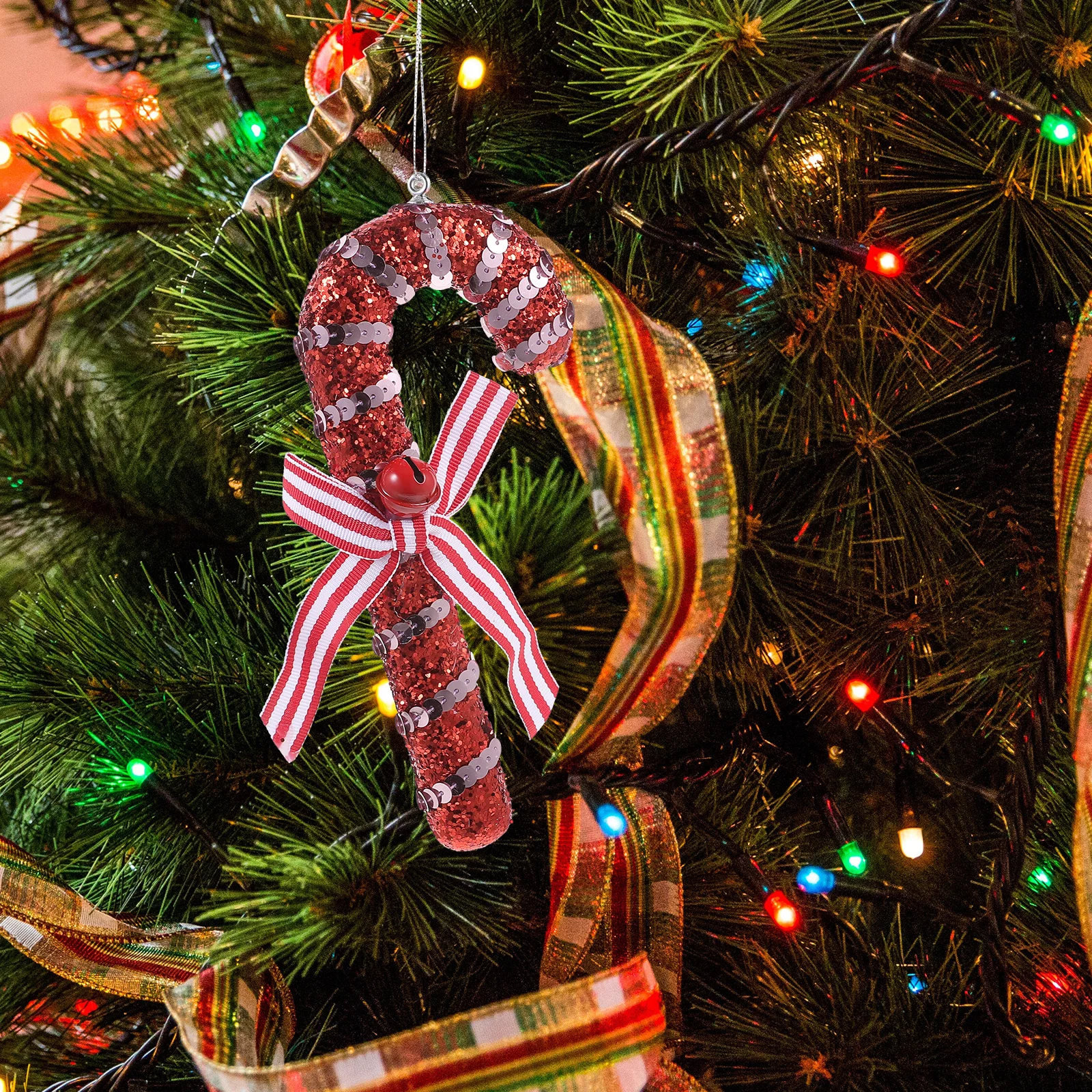 

Christmas Candy Cane Hanging Ornament Xmas Tree Holiday Decor Indoor Outdoor Party Favors House Decoration Candy Canes Ornaments