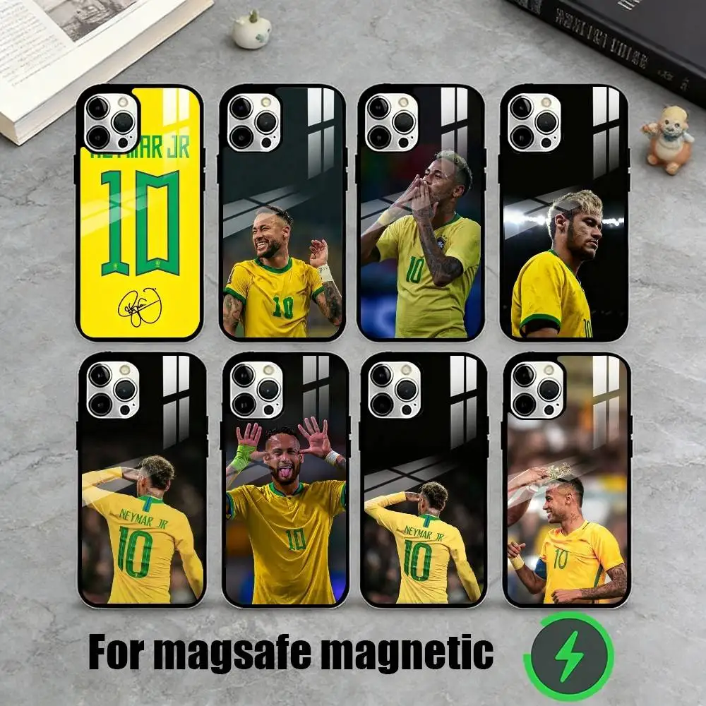 

N-Neymar Jr 10 Brazil Football Phone Case For iPhone17,16,15,14,13,12,11 Plus,Pro Magnetic with Magsafe Wireless Charging