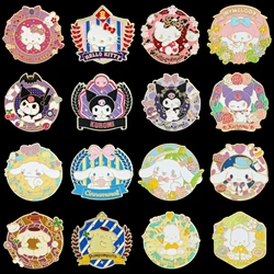 Wholesale Anime Hello Kitty Enamel Pins for Jacket Badge Brooch Accessories Cute Kuromi Melody Pins for Girl Jewelry Gift