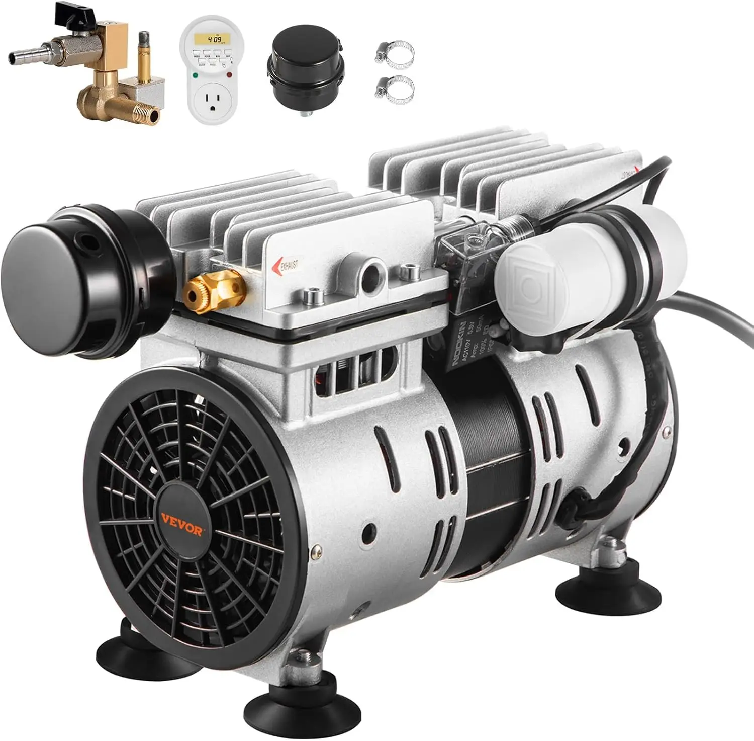 

Pond Aerator,550W Power 5.2CFM for Up to 3 Acre 50'Includes 3/4 HP Timer&Valves,Air Compressor for Deep Water Oxygen Circulation