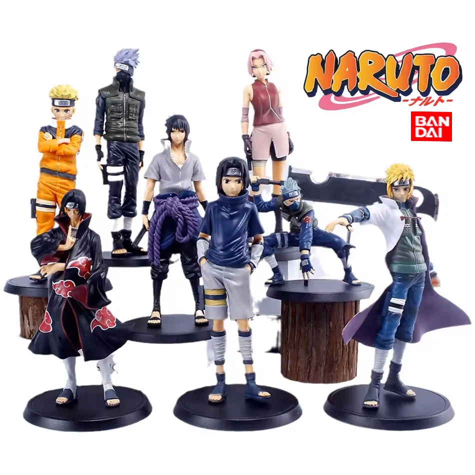 

Bandai Naruto Anime Figure Shippuden Uchiha Sasuke Hatake Kakashi Namikaze Minato Action Figure Collection Model Toys Gifts