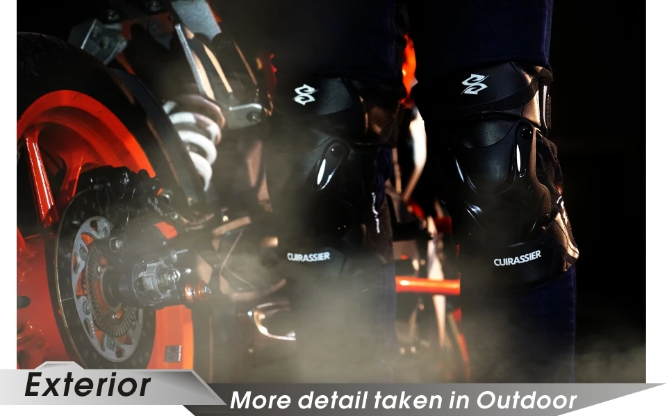 Cuirassier Motorrad-Knieprotektor, Knieprotektor für Offroad-Motorräder, MX-Schutz, nächtlicher reflektierender Rennschutz. Motorrad-Knieprotektor, flexibel und biegsam, bietet komfortablen Schutz. Bewahrt Ihre Fahrrad – Detail 14