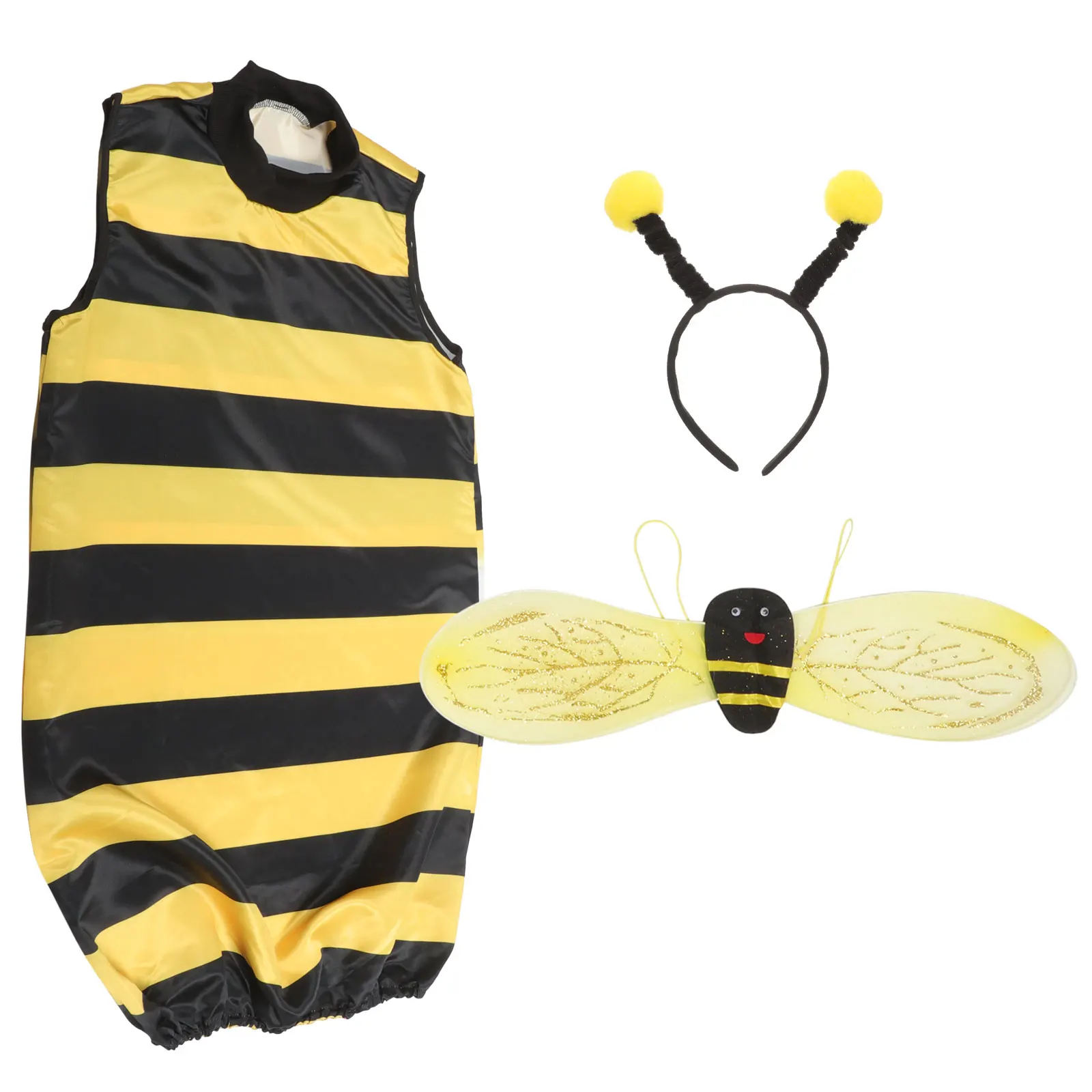 

1 Bee Cosplay Costume Lightweight Wings Headband For Halloween Party Stage Dress Up Accessory Set Bee Costume Set Halloween