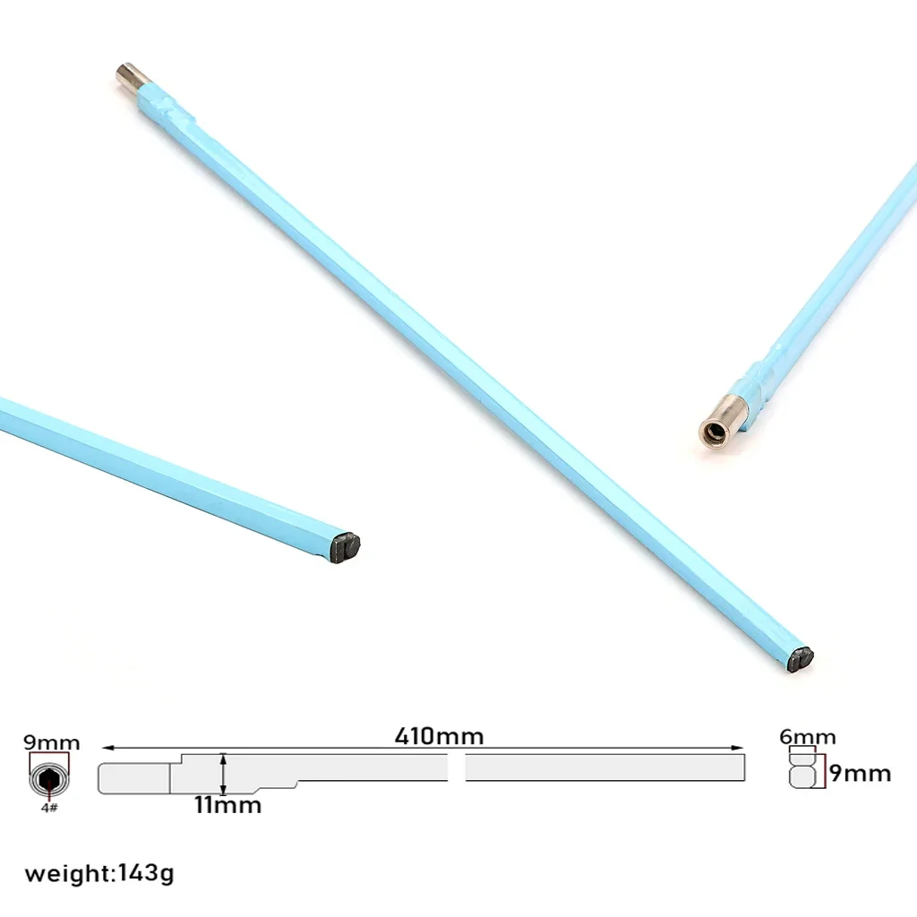 

410mm sky blue adjustment lever Two Course Adjustable Truss Rod with Brass Head for Bass Electric Guitar Parts