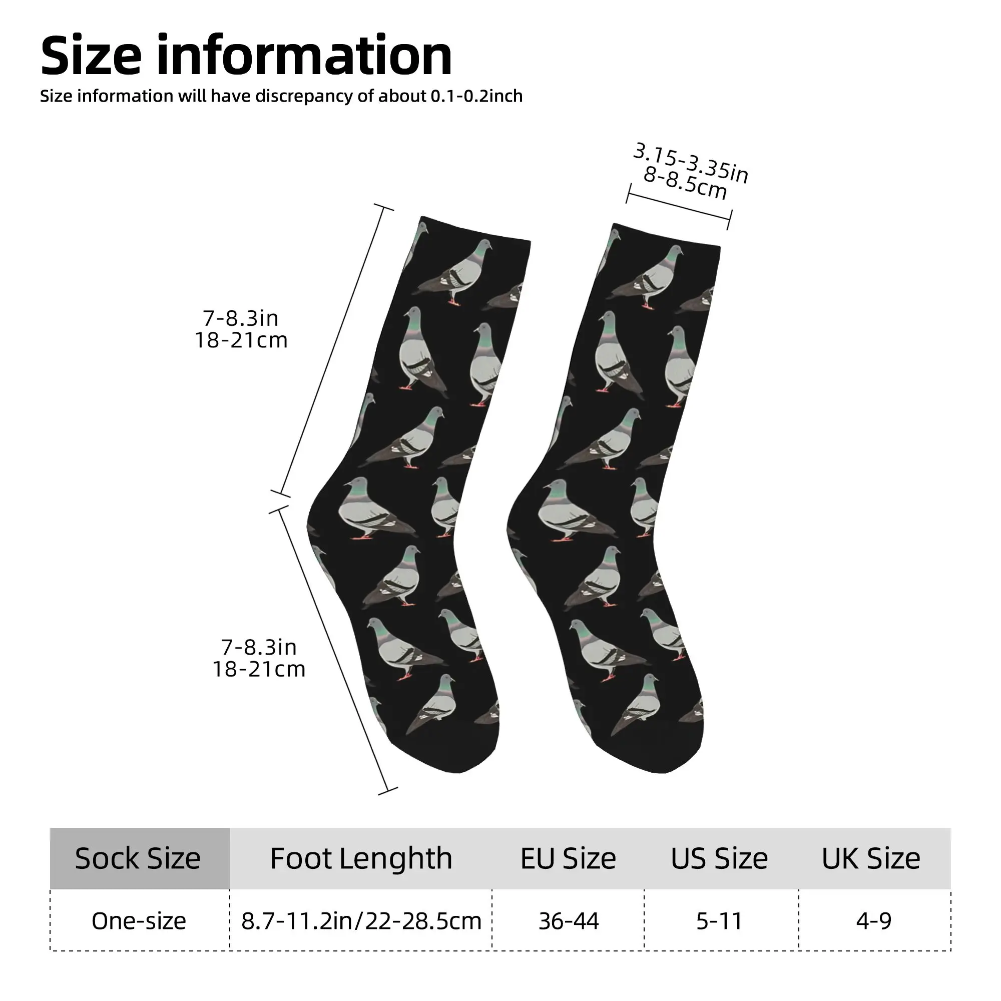 

Pigeon Black Background Socks Autumn Stockings Kawaii Men Warm Soft Socks Custom Climbing Anti Sweat Socks