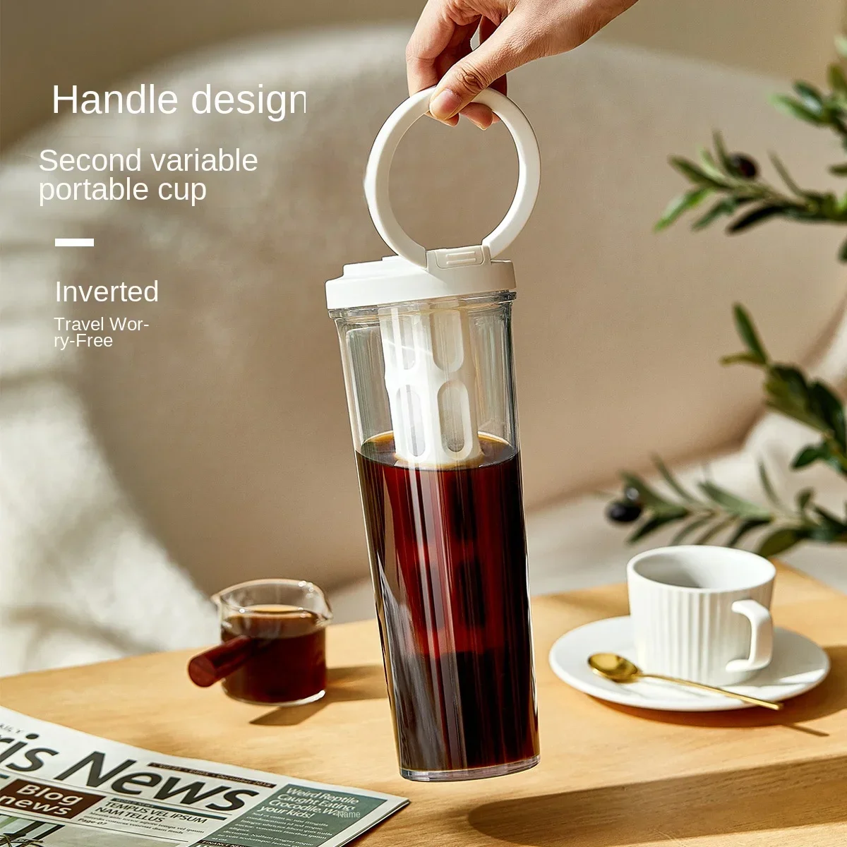 

Cold-extracting coffee pot cold-resistant flower teapot household cold-soaking pot fruit tea cold-extracting bottle with handle