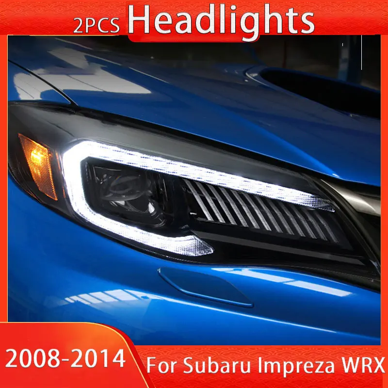 Car Headlight for Subaru Impreza WRX 2008-2014 Headlight Plug and Play with DRL Dynamic Turn Projector Lens Headlamp