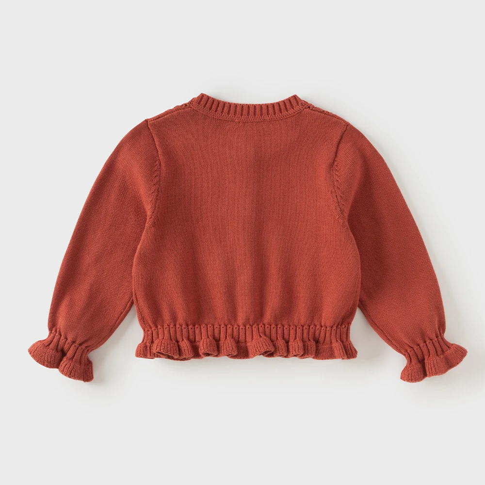 Dave Bella Autumn Girls Cardigan Sweater Children Sweater Clothing Spring Coats Fashion Red Pure Cotton Party Elegant DB3263311