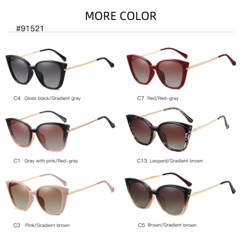 GJ OPTICIAN جديد البلاستيك التيتانيوم عدسة الاستقطاب النظارات الشمسية العلامة التجارية مصمم تصميم المرأة مكافحة الضوء الأزرق القراءة النظارات البصرية