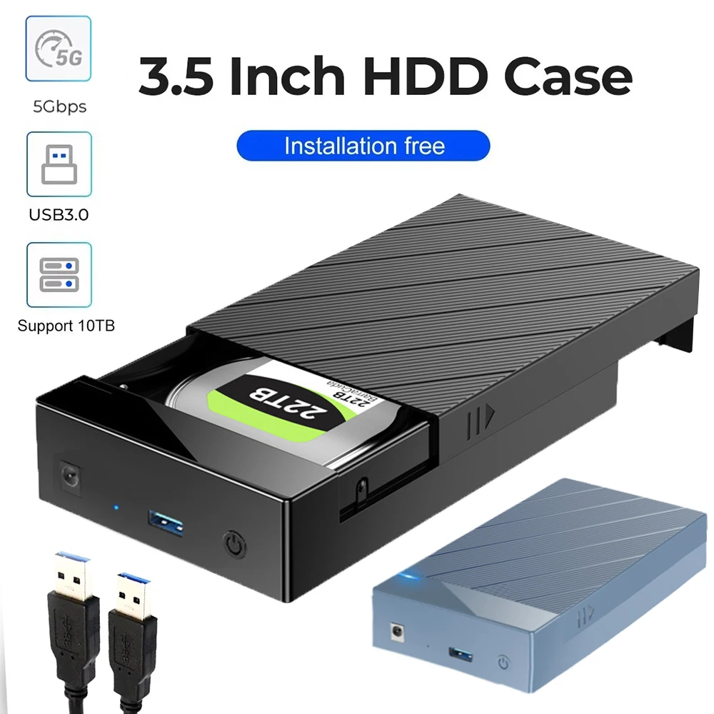 

2.5/3.5 inch HDD Case USB3.0 Hard Drive Enclosure SATA to USB 3.0 External Hard Drive Reader 10TB Adapter for PC Laptop