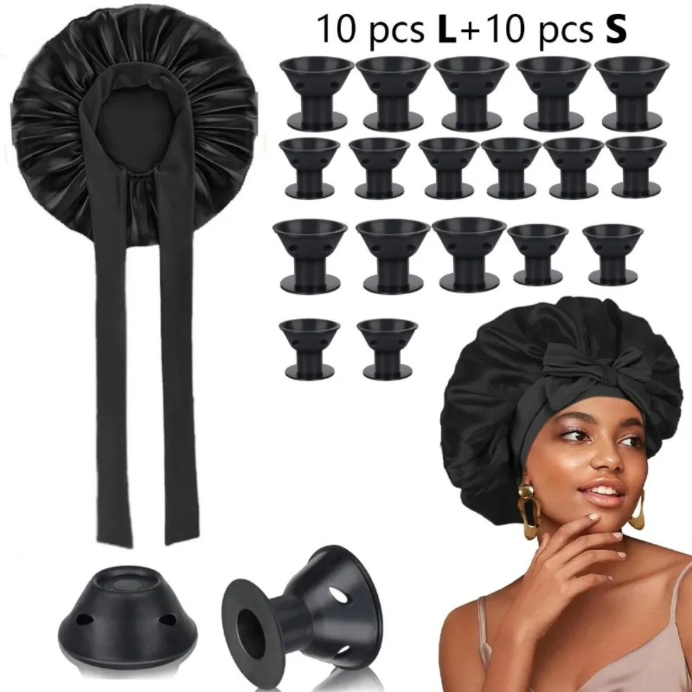 

21Pcs Heatless Curling Rods Set Reusable DIY Overnight No Heat Hair Styling Tool for Women Natural Waves Hair Curling Iron