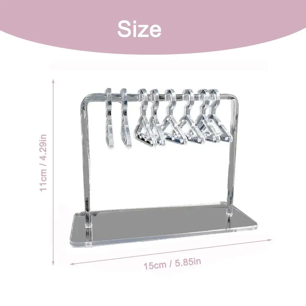 Jóias de acrílico Pendurado Stand com 8 Mini Cabides, Brinco Titular, Ear Studs Display Stand, Único Organizador de Jóias Rack