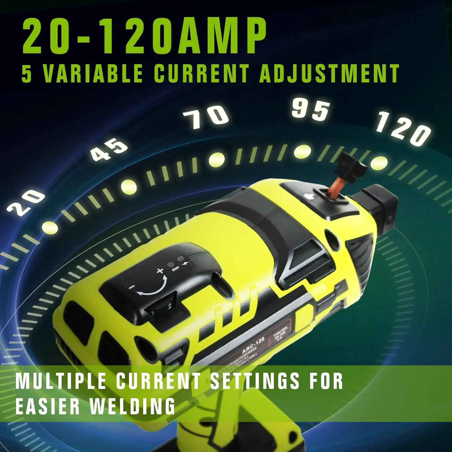 Portable IGBT Inverter Welder, 110V ARC Handheld Machine with 5 Current Settings for 1/16"-1/8" Rods