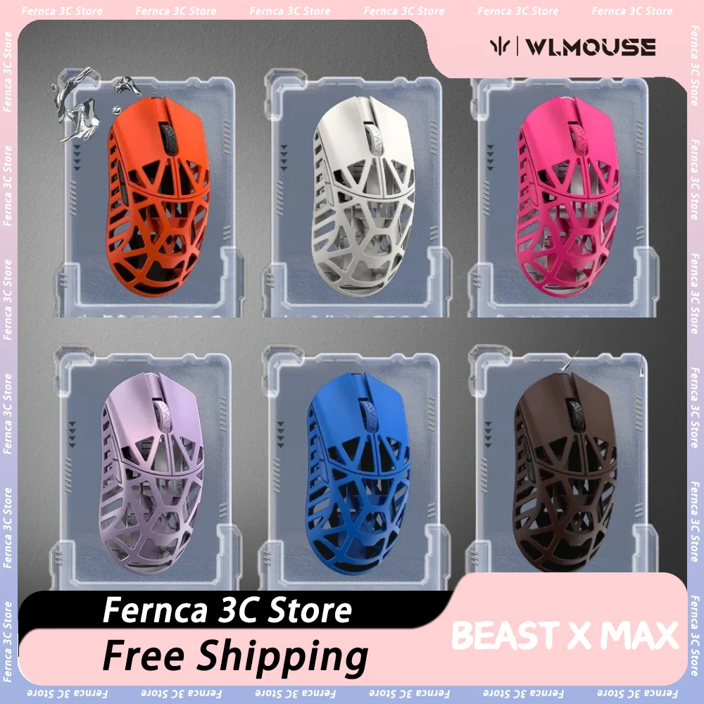 New WLmouse Beast X Max Wireless Gaming Mouse FPS 8K PAW3950HS Sensor Magnesium Alloy Mouse Lightweight Pc Gamer Custom Gifts