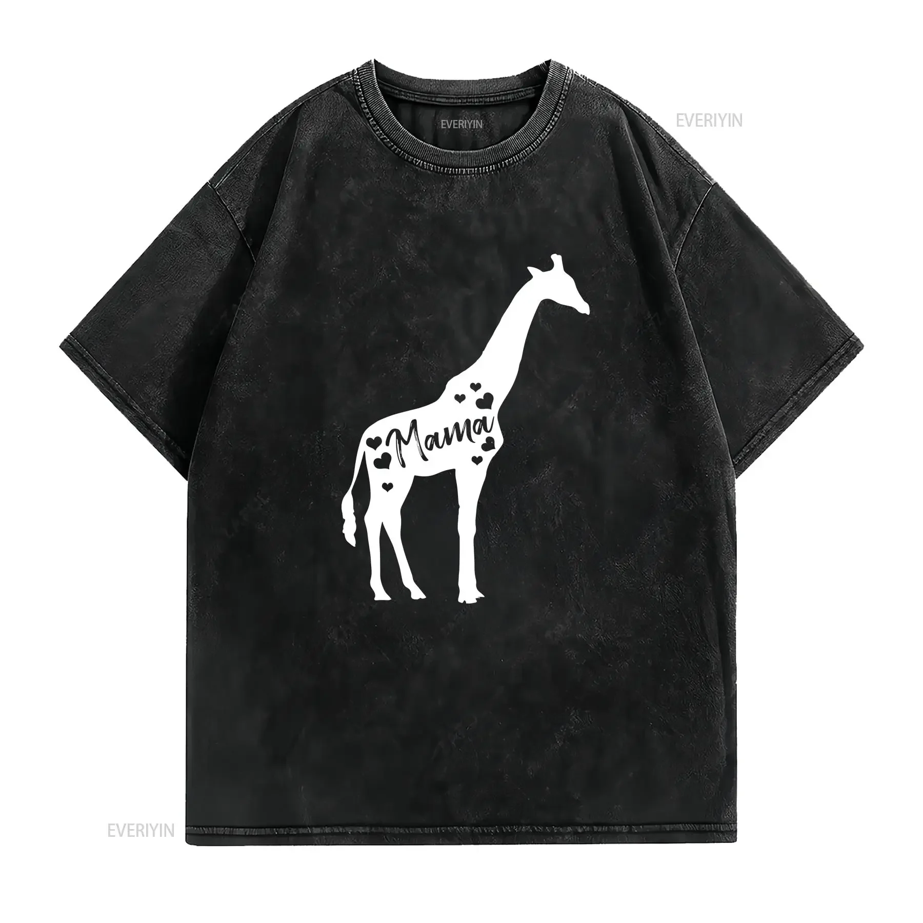 Mama Giraffe T Shirt Mothers Day Lover Herbivore Mom Mother Zookeeper  vintage Washed Slightly graphic homme Breathable